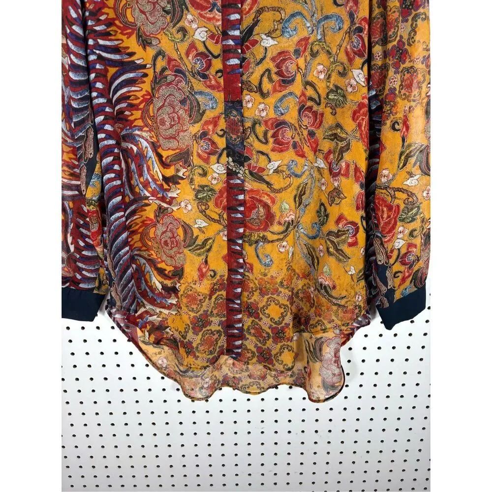 Zara multi pattern tunic blouse size S - Picture 3 of 5